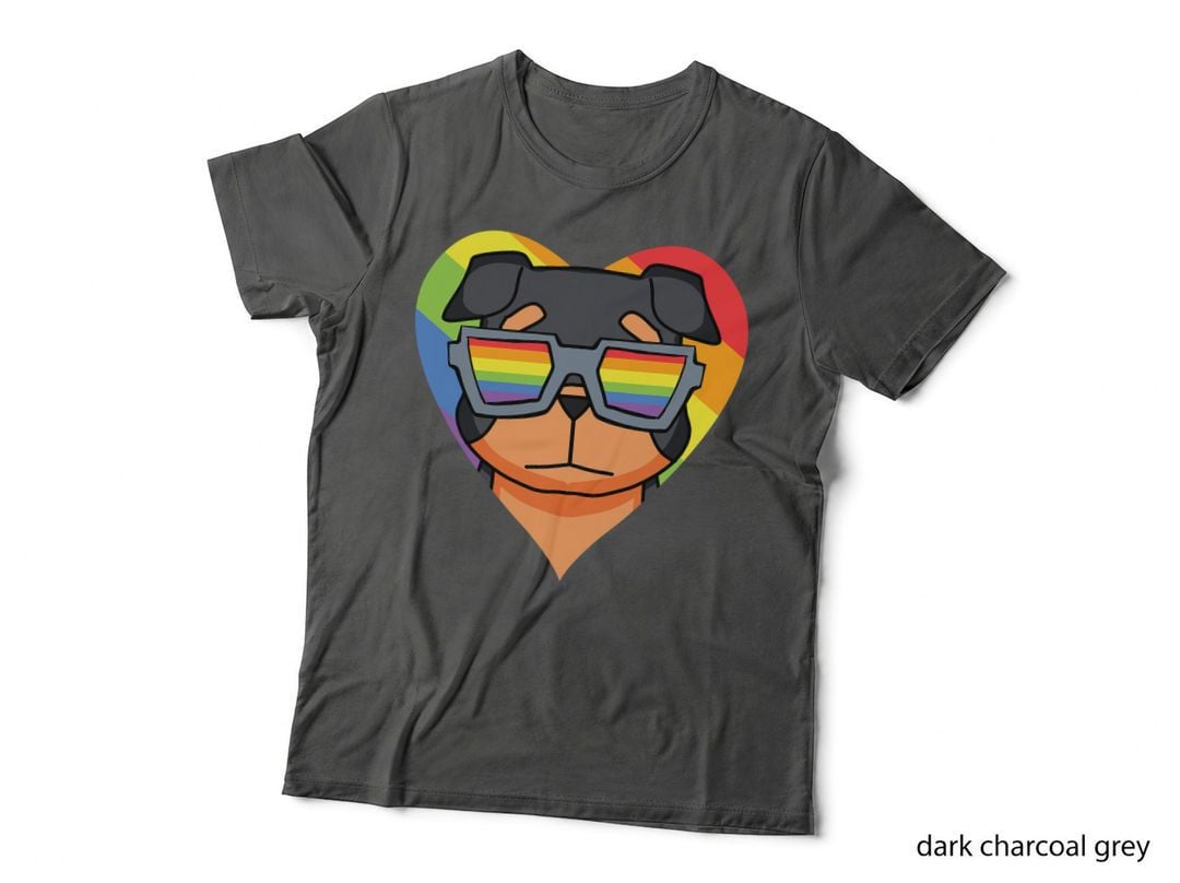Gay Pride LGBT Rainbow - Dog Breed Rottweiler - LGBT Heart T-Shirt