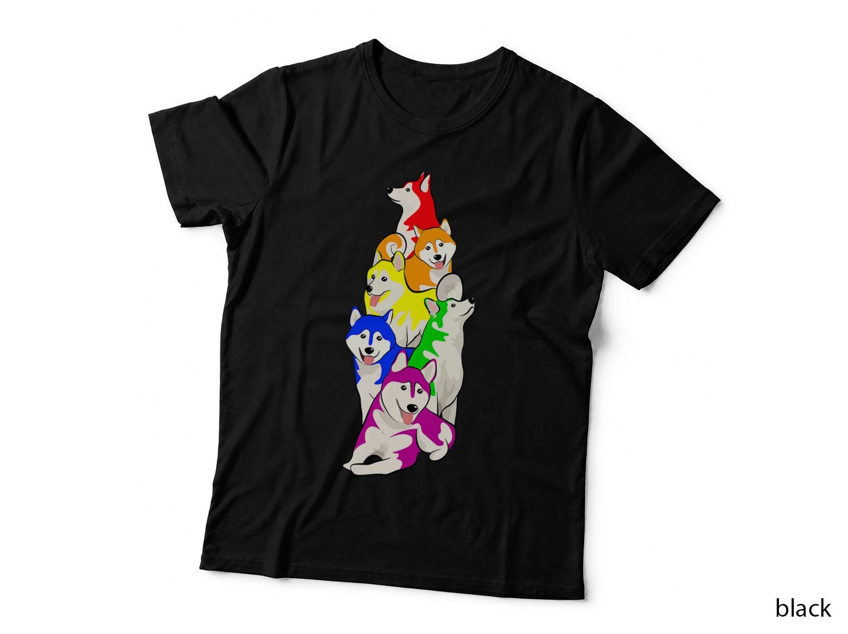 Gay Pride Siberian Husky Dog Lover LGBT Funny Rainbow Flag T-Shirt