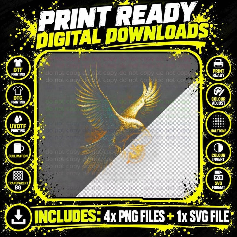 Golden Eagle T-Shirt, Bird Photography Print Png SVG Digital Bundle