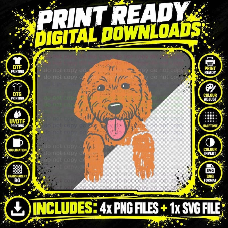 Goldendoodle Pocket Cute Dog Pet Lover Owner Men Women Png SVG Digital Bundle