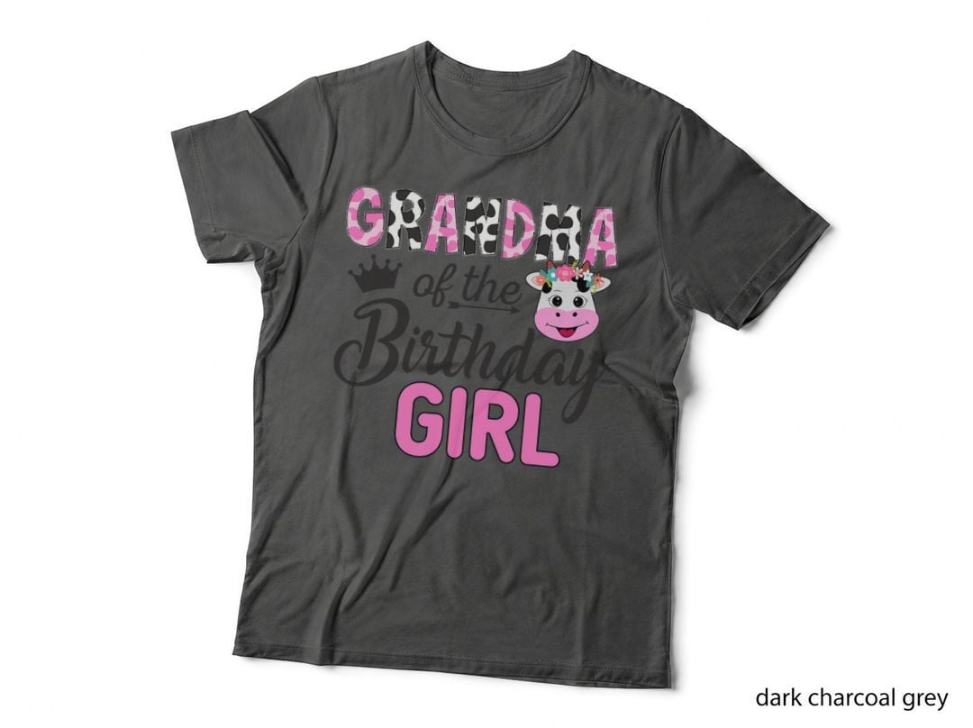 Grandma of the Birthday Girl Farm Cow 1 St Birthday Girl T-Shirt