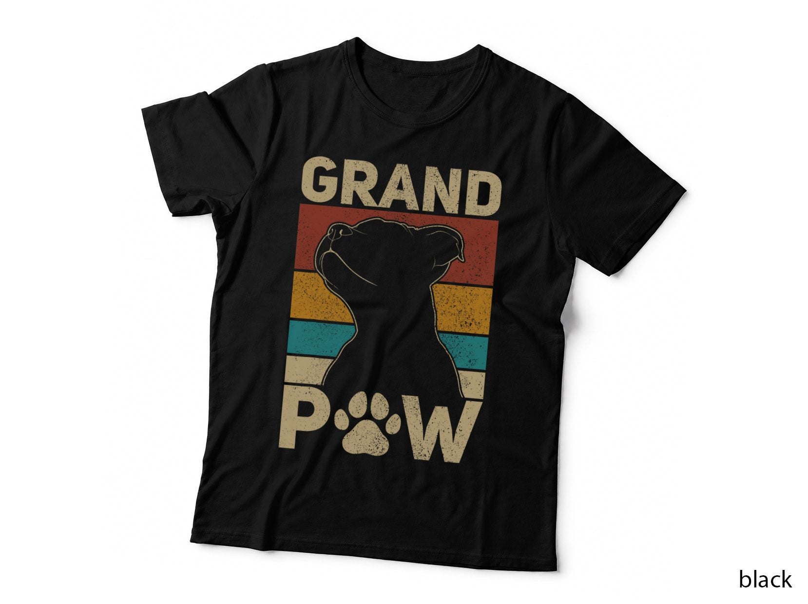 Grandpaw Dog Grandpa Funny Dog Lover Grandfather Men Pitbull T-Shirt