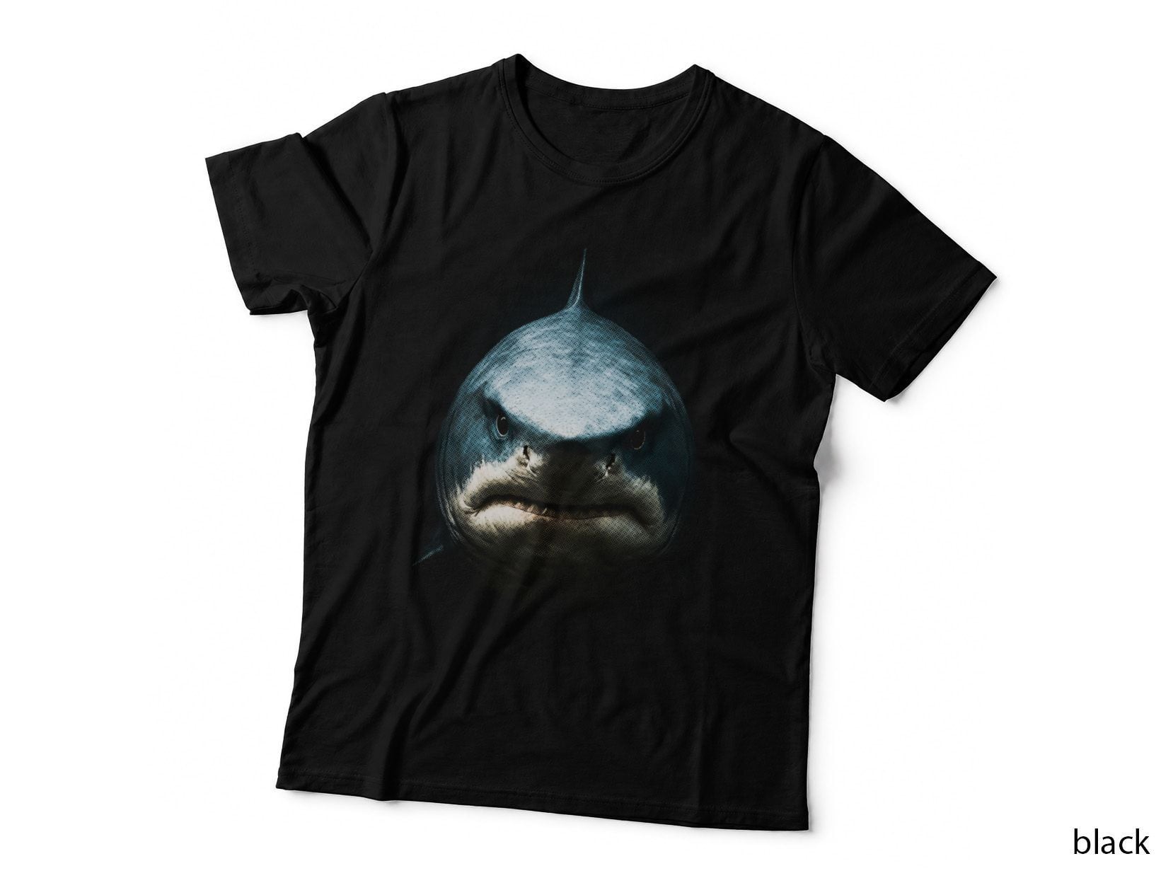 Great White Shark Portrait T-Shirt, Ocean Life Print, Marine Life Tee