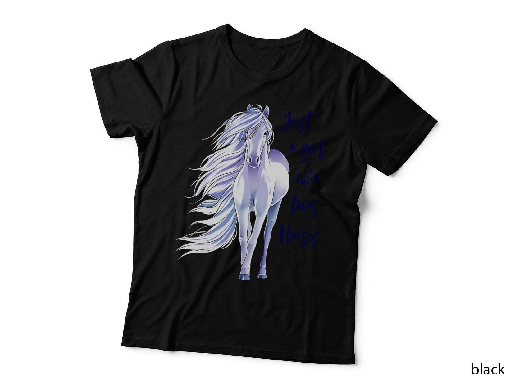 Horse Just a Girl Who Loves Horseback Riding Equestrian Farm T-Shirt