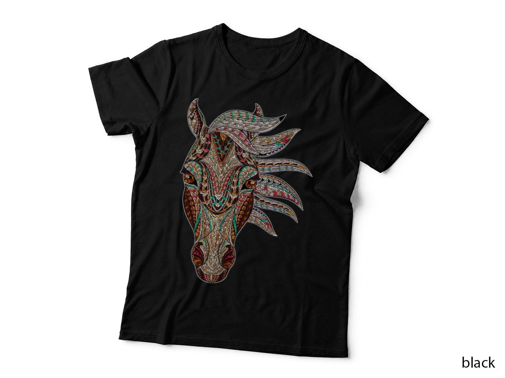 Horse Tribal Abstract Art Native American Geometric Horse T-Shirt