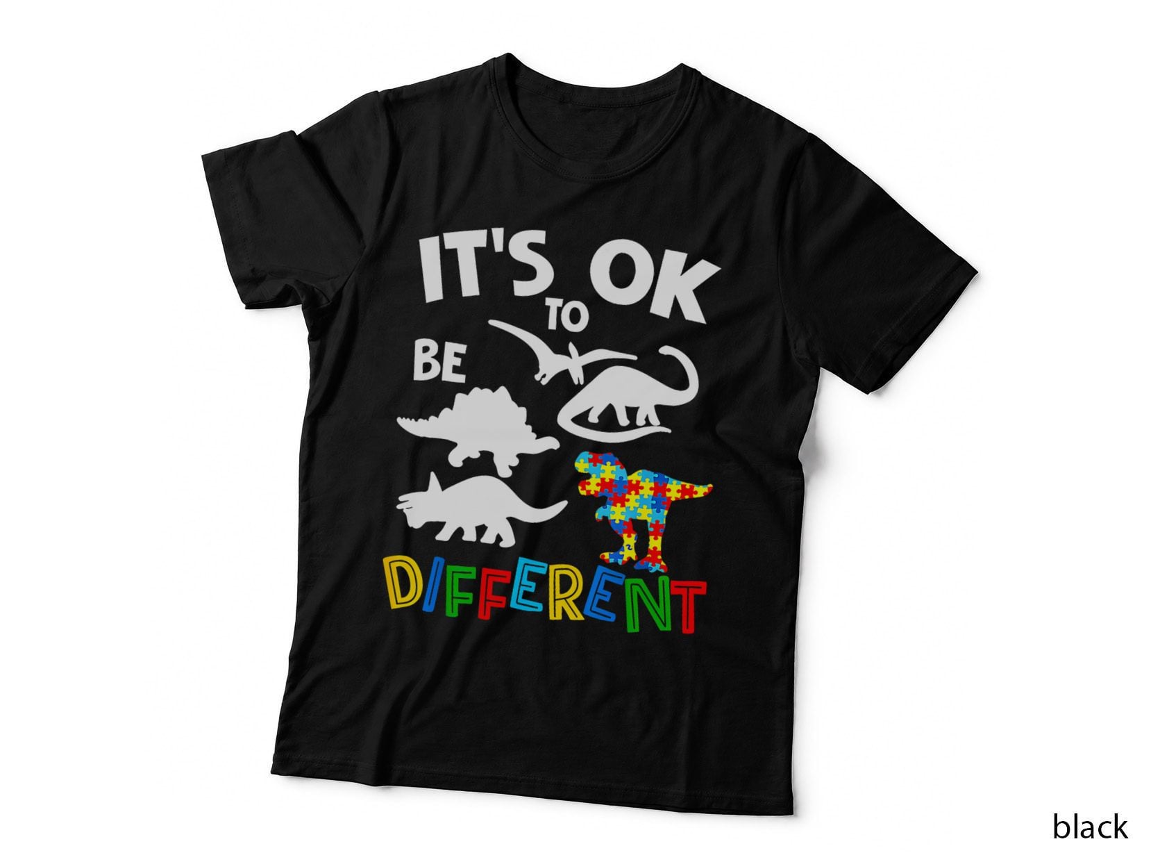 Its Ok to Be a Little Different Dinosaur Boys Kids Autism T-Shirt