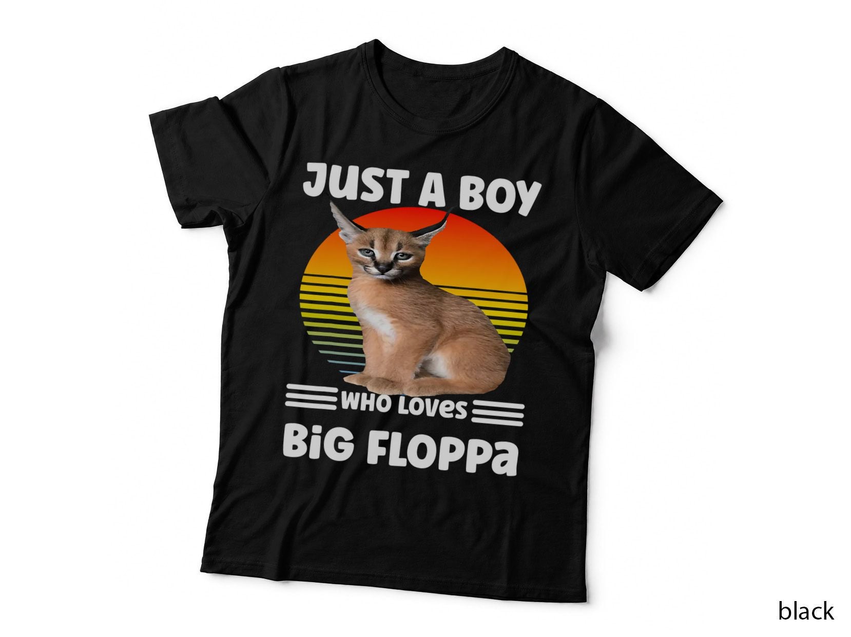Just a Boy Who Loves Big Floppa Meme Cat T-Shirt