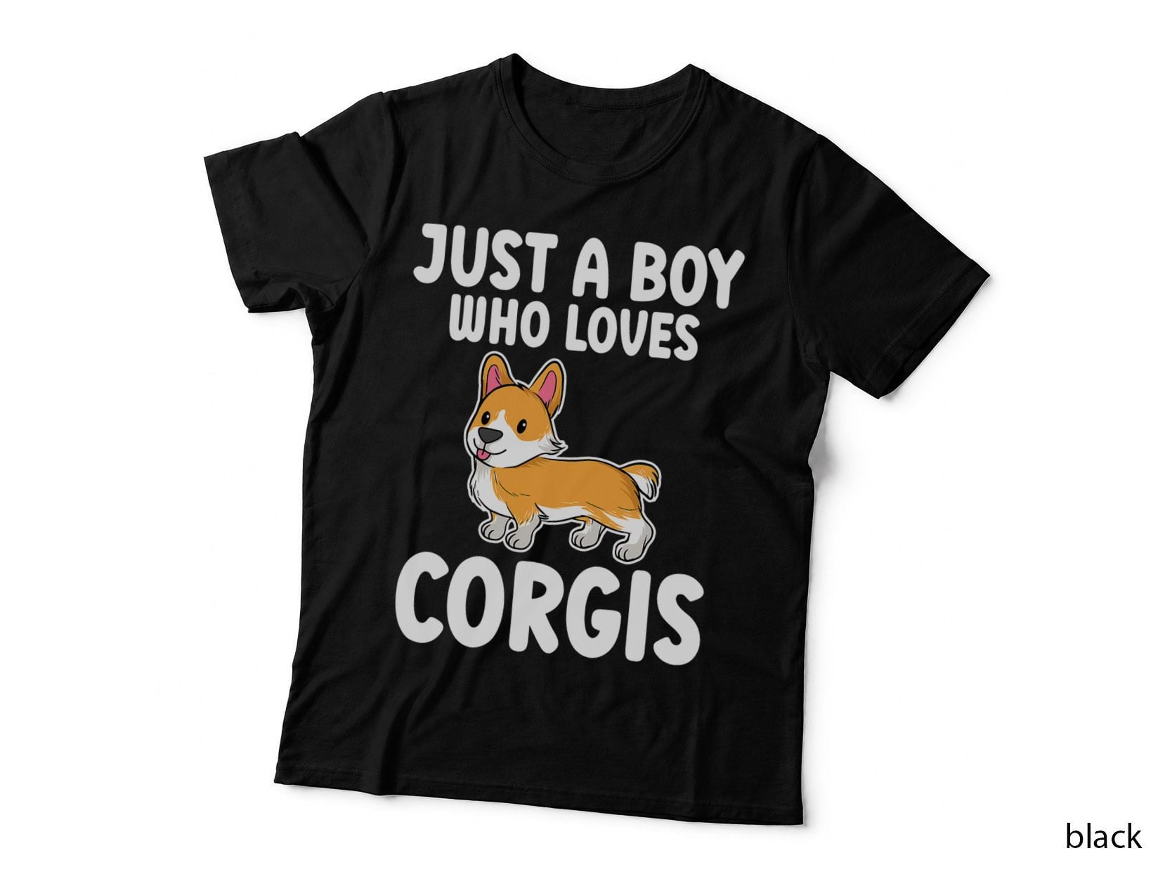 Just a Boy Who Loves Corgis Dog Welsh Corgi for Boys Kids T-Shirt