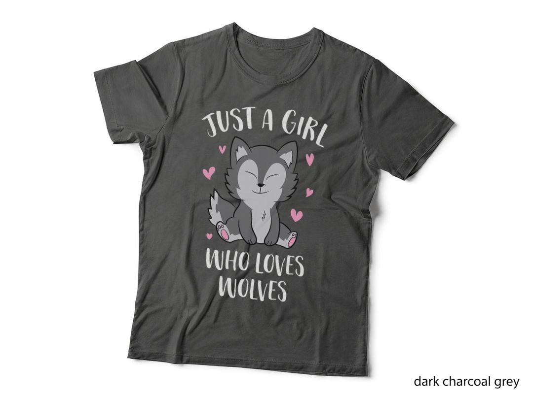Just a Girl Who Loves Wolves Cute Wolf Girl, Wolf, Animal Lover Gift T-Shirt