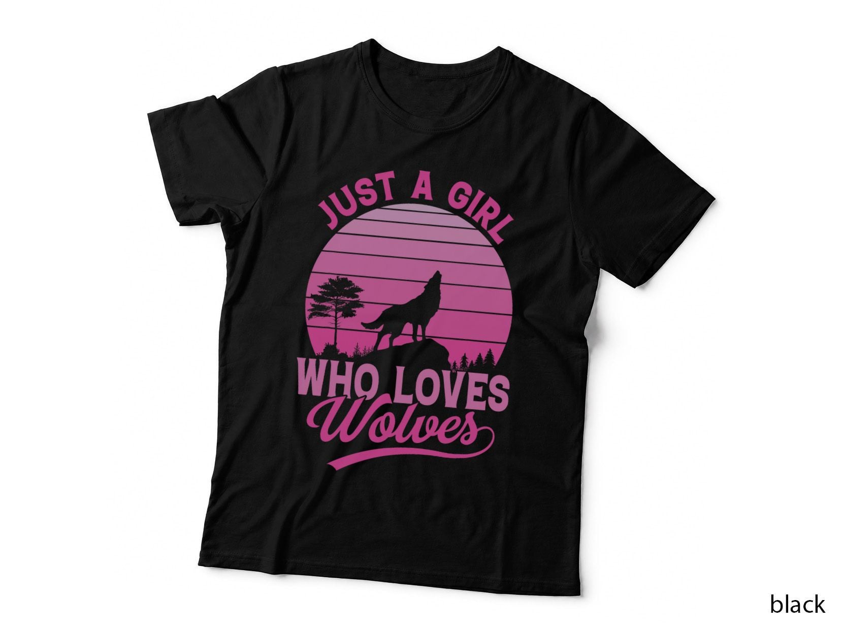 Just a Girl Who Loves Wolves for Lovers Wolf Wildlife T-Shirt