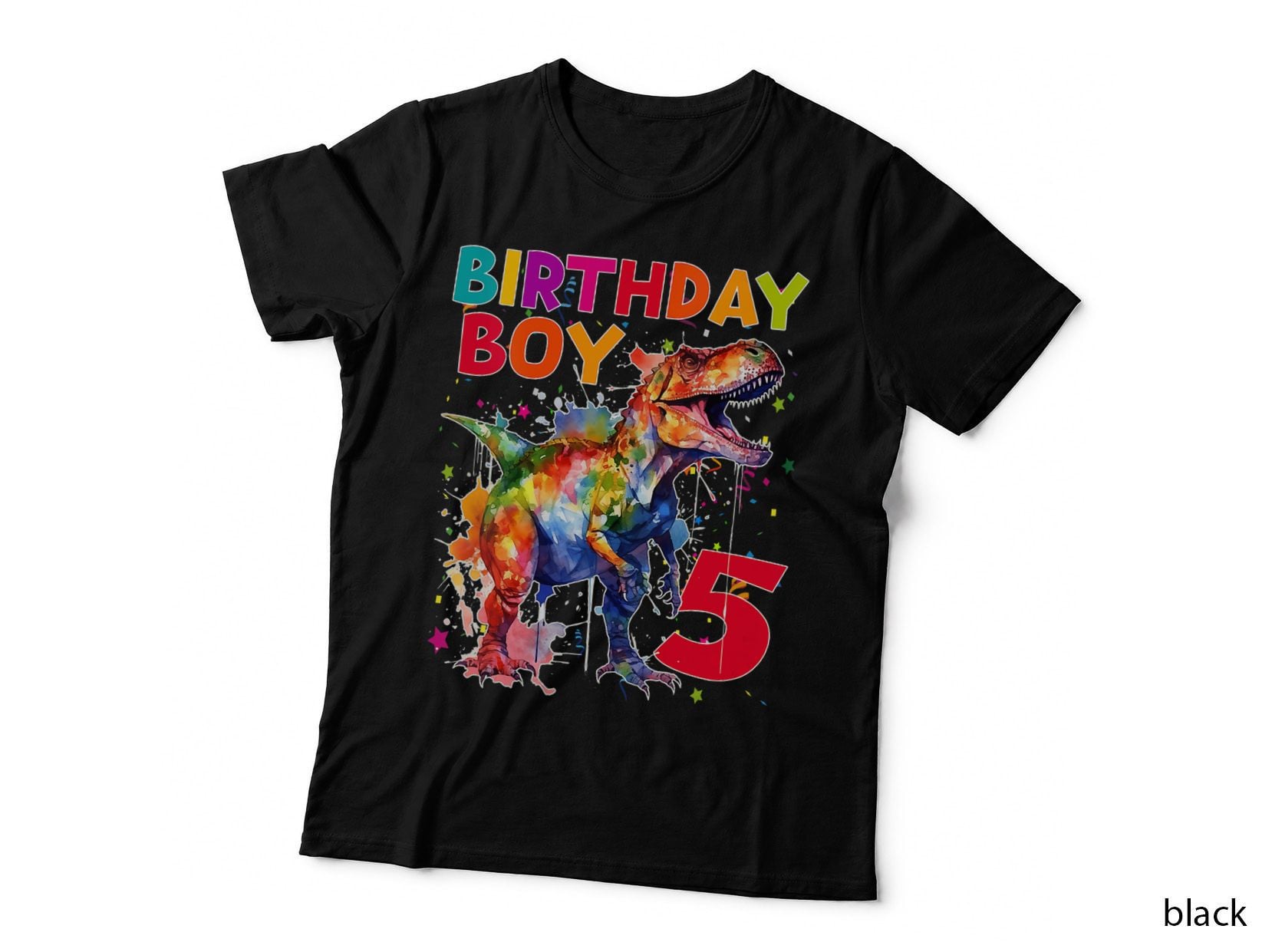 Kids 5th It's My Birthday Boy Dinosaur Rawr I'm 5 T Rex T-Shirt