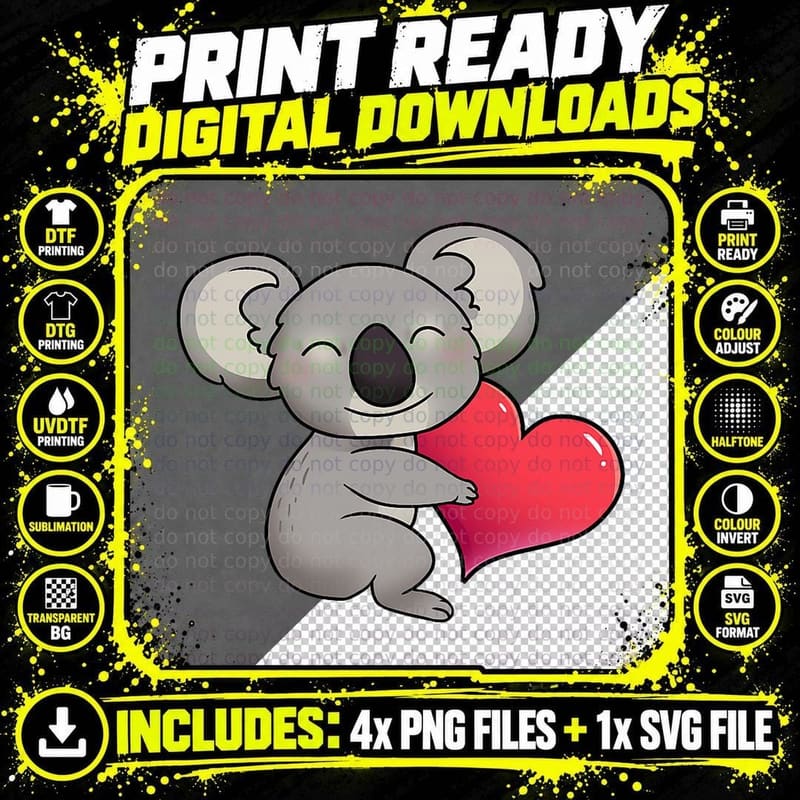 Koala Conservation Support Wildlife with Adorable Koala Png SVG Digital Bundle