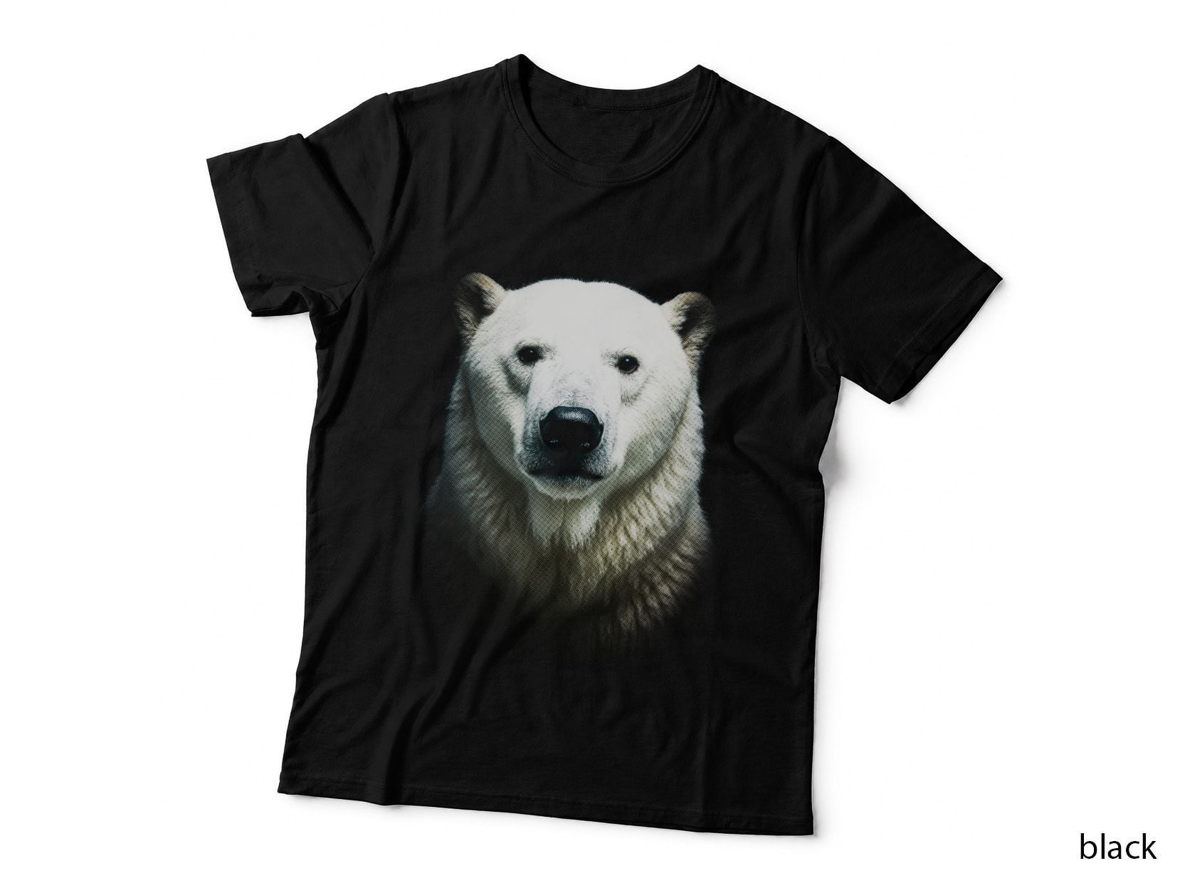 Majestic Polar Bear Portrait T-Shirt, Wildlife Conservation Tee, Big Cat Print