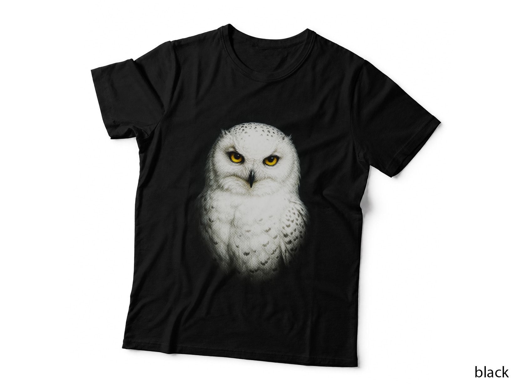 Majestic Snowy Owl T-Shirt, Wildlife Art, Bird Lover Gift