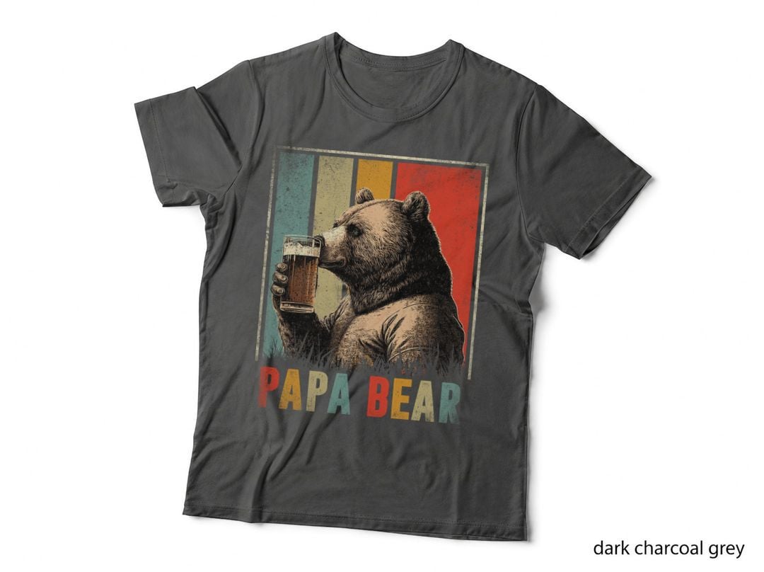 Papa Bear Drinking Beer T-Shirt, Vintage Father's Day, Funny Dad Gift T-Shirt