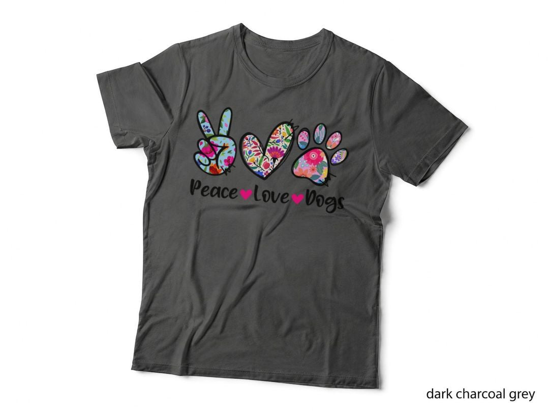 Peace Love Dogs Floral Dog Paw Dog Mom Cute Mother's Day T-Shirt