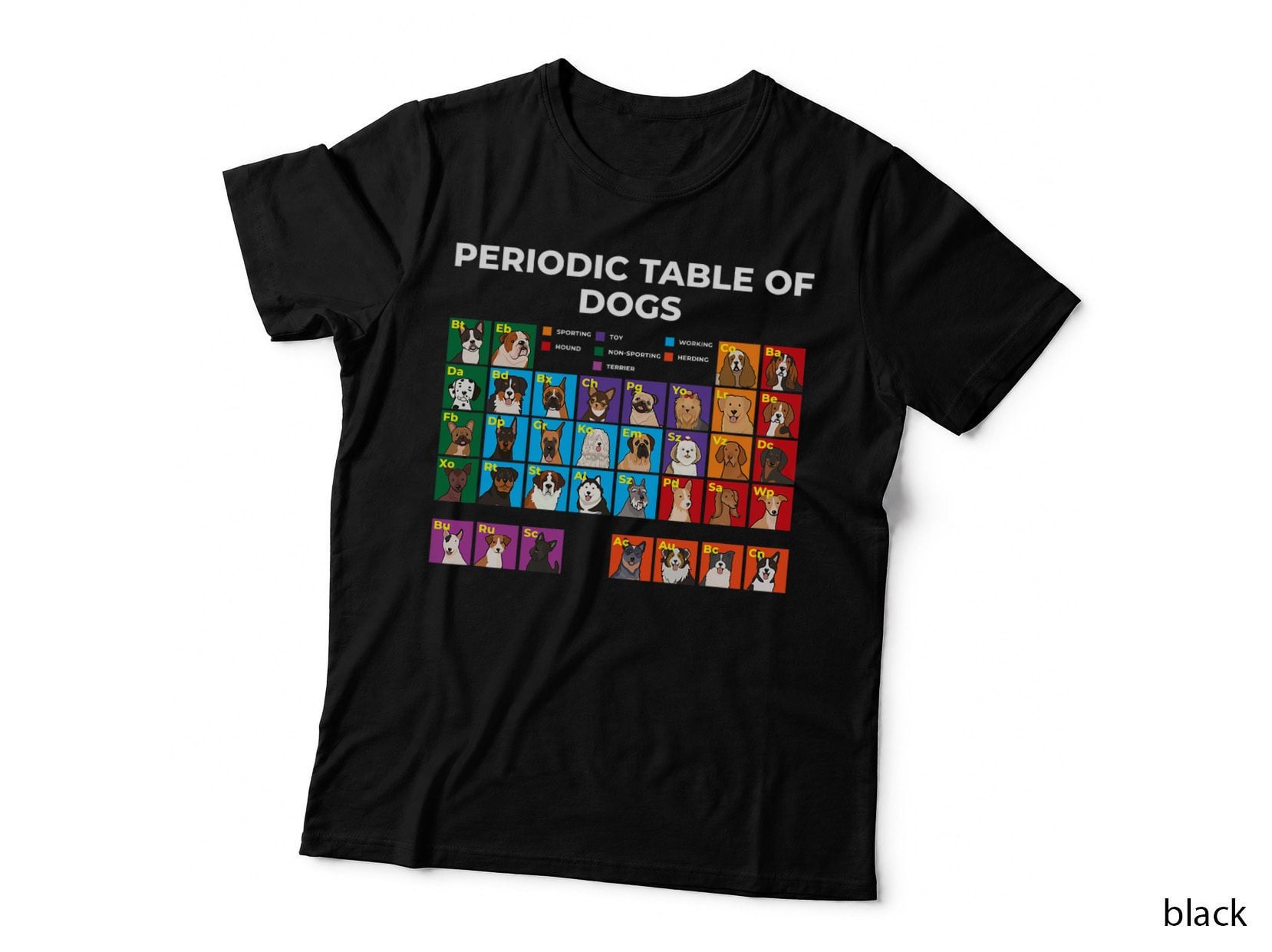 Periodic Table of Dogs, Dog Lover, Funny Science T-Shirt