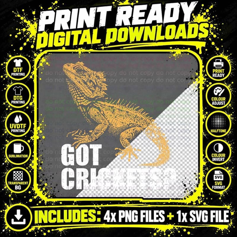 Pogona Lizard Bearded Dragon Lover Reptile Fan Got Png SVG Digital Bundle