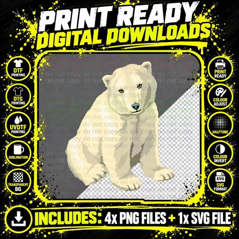Polar Bear Sweatshirt T-Shirt Png SVG Digital Bundle