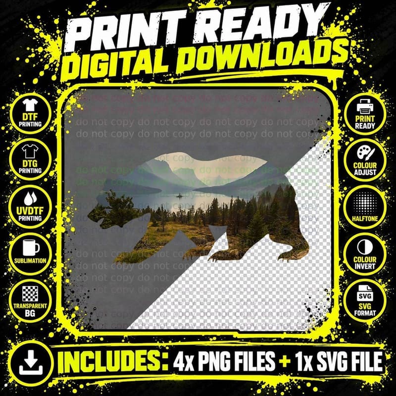 Preserve & Protect Vintage National Park Bear Wildlife Png SVG Digital Bundle