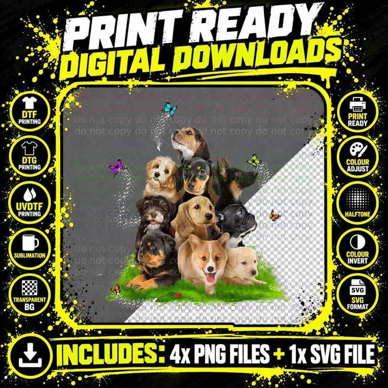 Puppy Tshirt, Puppy Pile Shirt, Cute Puppy T Shirt Png SVG Digital Bundle