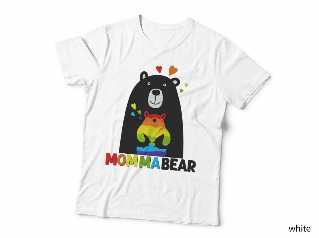 Rainbow Mama Bear Hug Love Support Parent Pride Lgbt T-Shirt