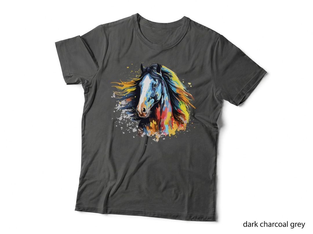 Shire Horse Lover Colorful Splash Art, for Women, Equestrian Style T-Shirt