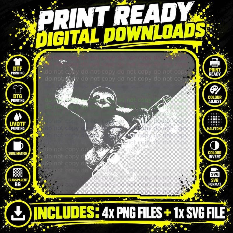 Skateboarding Sloth Skateboarder Skater Sloth Lover Gift Png SVG Digital Bundle