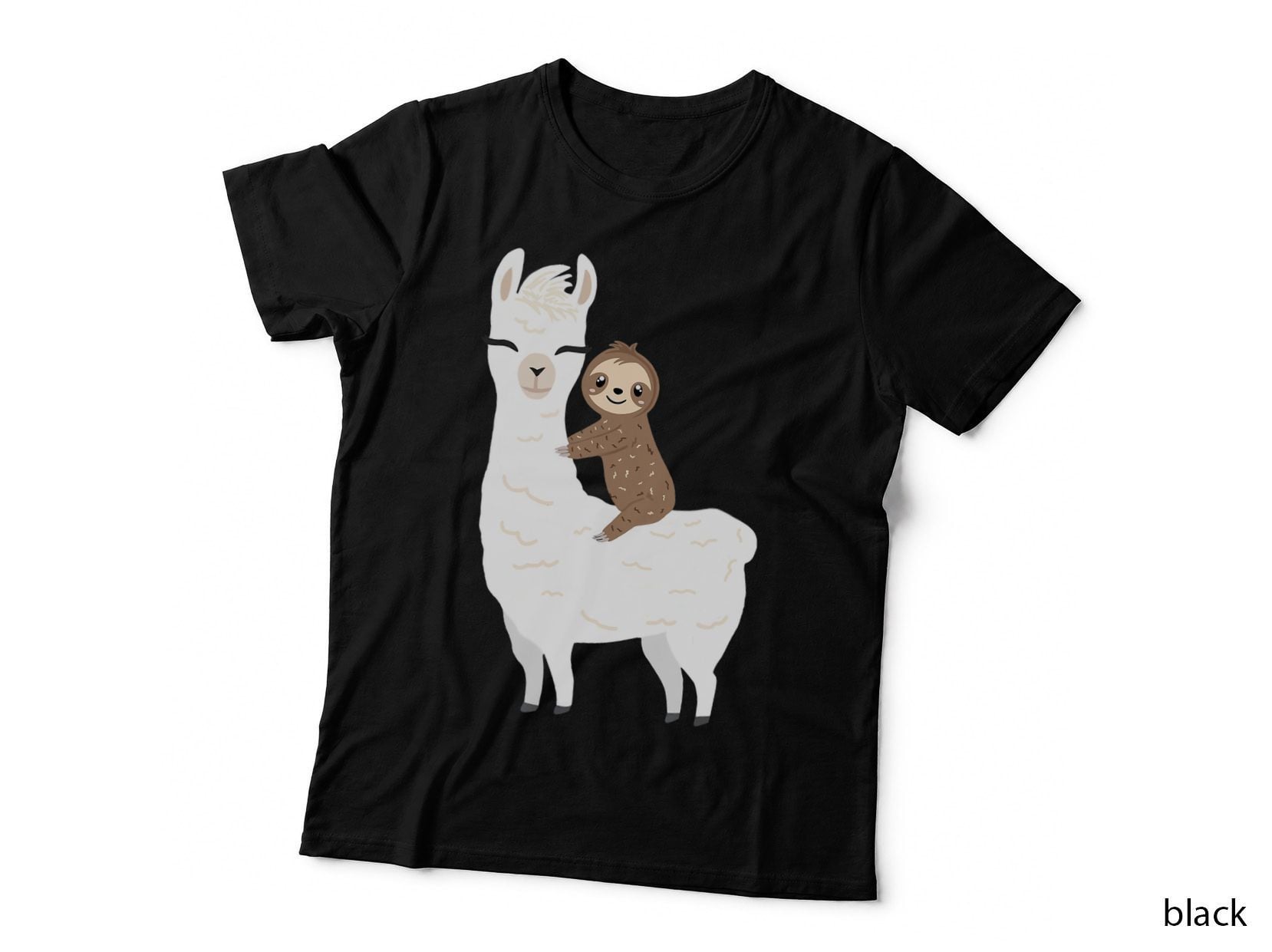 Sloth Riding Llama Funny Gift Shirt Birthday Boy, Girl, Kids T-Shirt