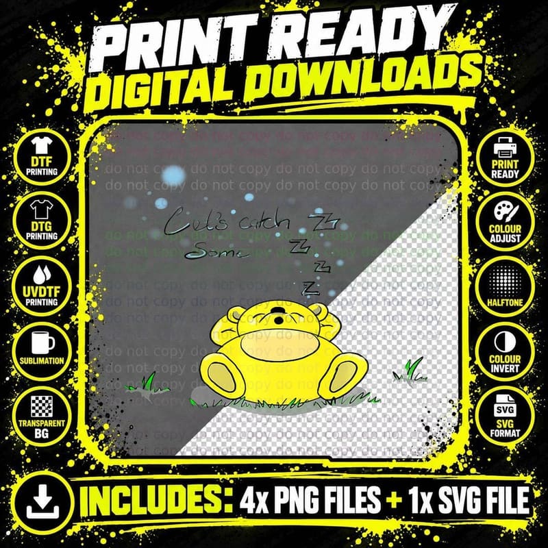 Snoozzzeee Time Little Bear for a Fun Lazy Day Under the Png SVG Digital Bundle