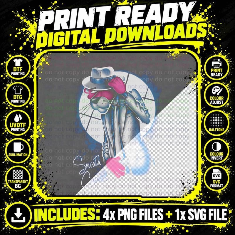 Snow Leopard Safari Gift, Big Cat Print Png SVG Digital Bundle