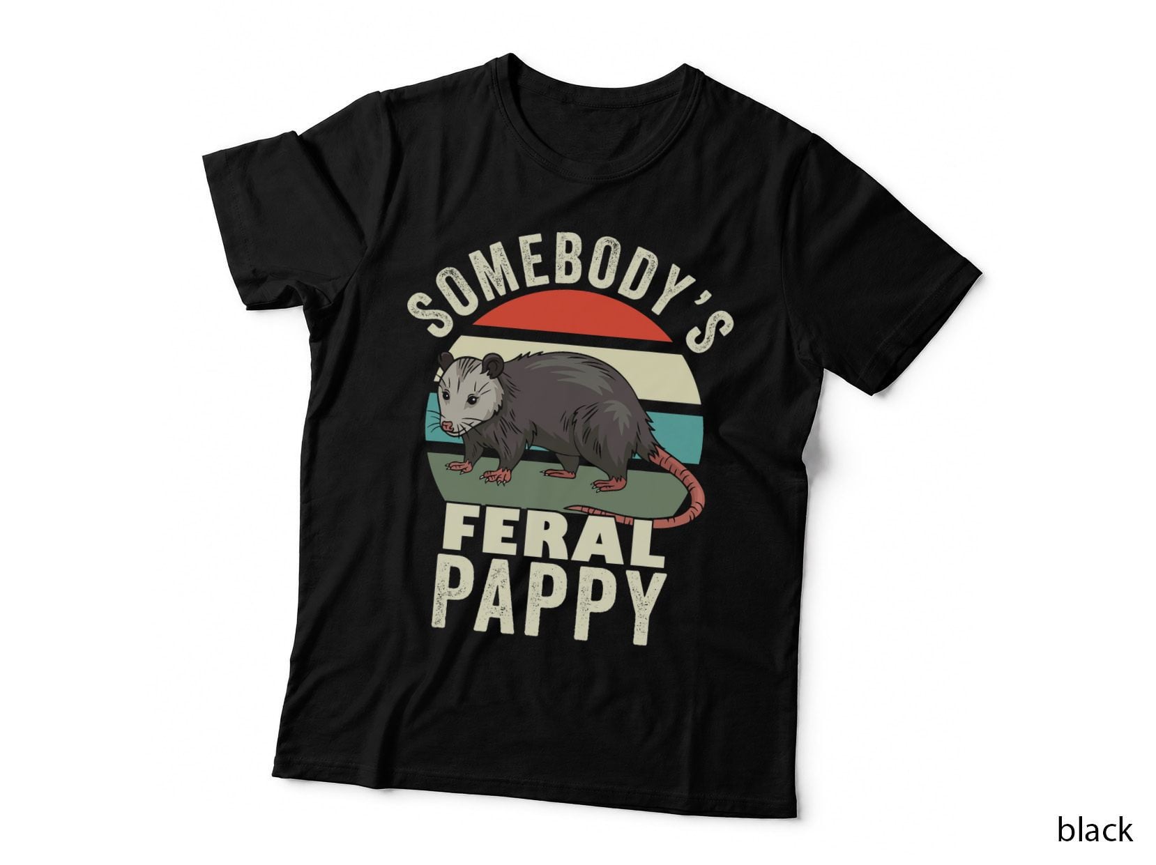 Somebody's Feral Pappy Retro Feral Cat Dad Matching Family T-Shirt
