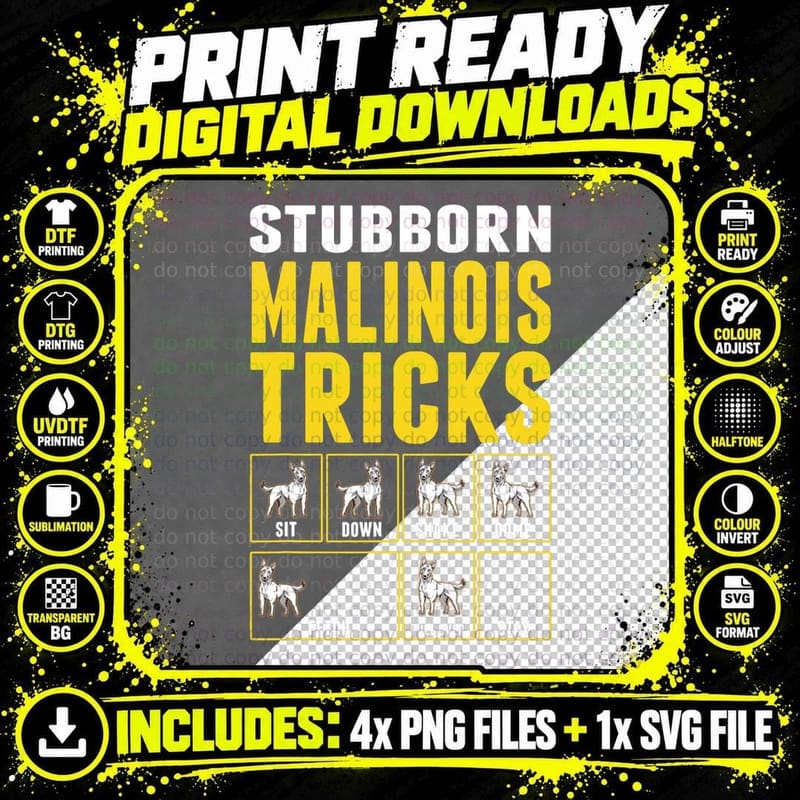 Stubborn Belgian Malinois Dog Tricks Malinois T-Shirt Png SVG Digital Bundle