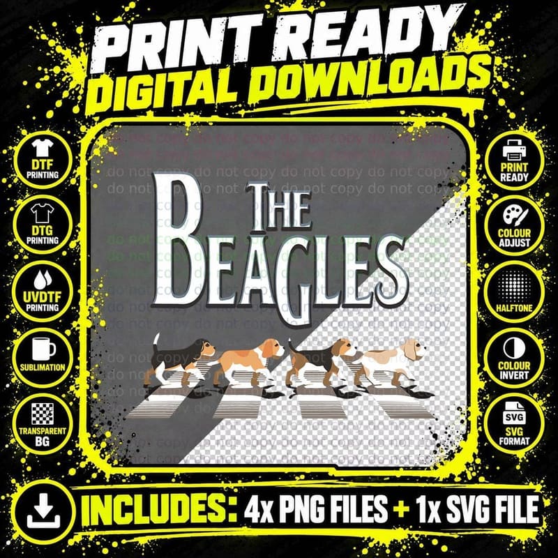 The Beagles, Beagle Dog Funny for Beagle Lovers T-Shirt Png SVG Digital Bundle