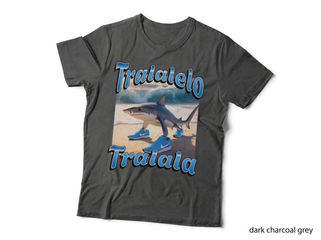 Tralalero Tralala Italian Brainrot T-Shirt, Three Leg Sneaker Shark Meme Tee