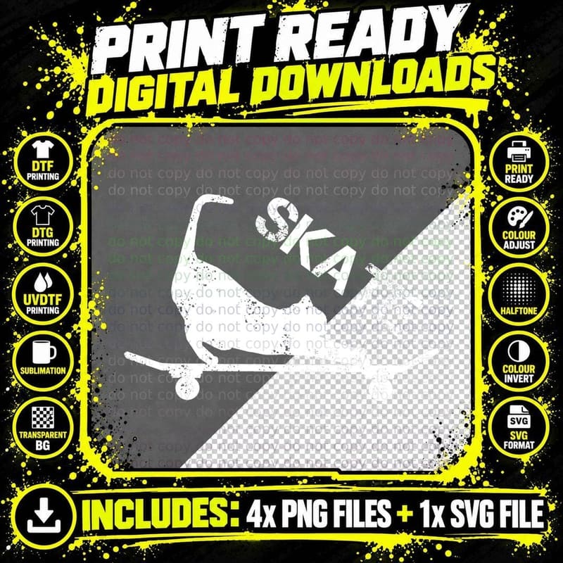 Vintage Skateboard Skateboarder Cat Skateboarding Funny Png SVG Digital Bundle
