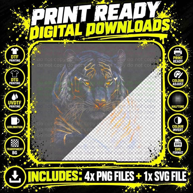 White Tiger T-Shirt, Wildlife Conservation Tee Png SVG Digital Bundle