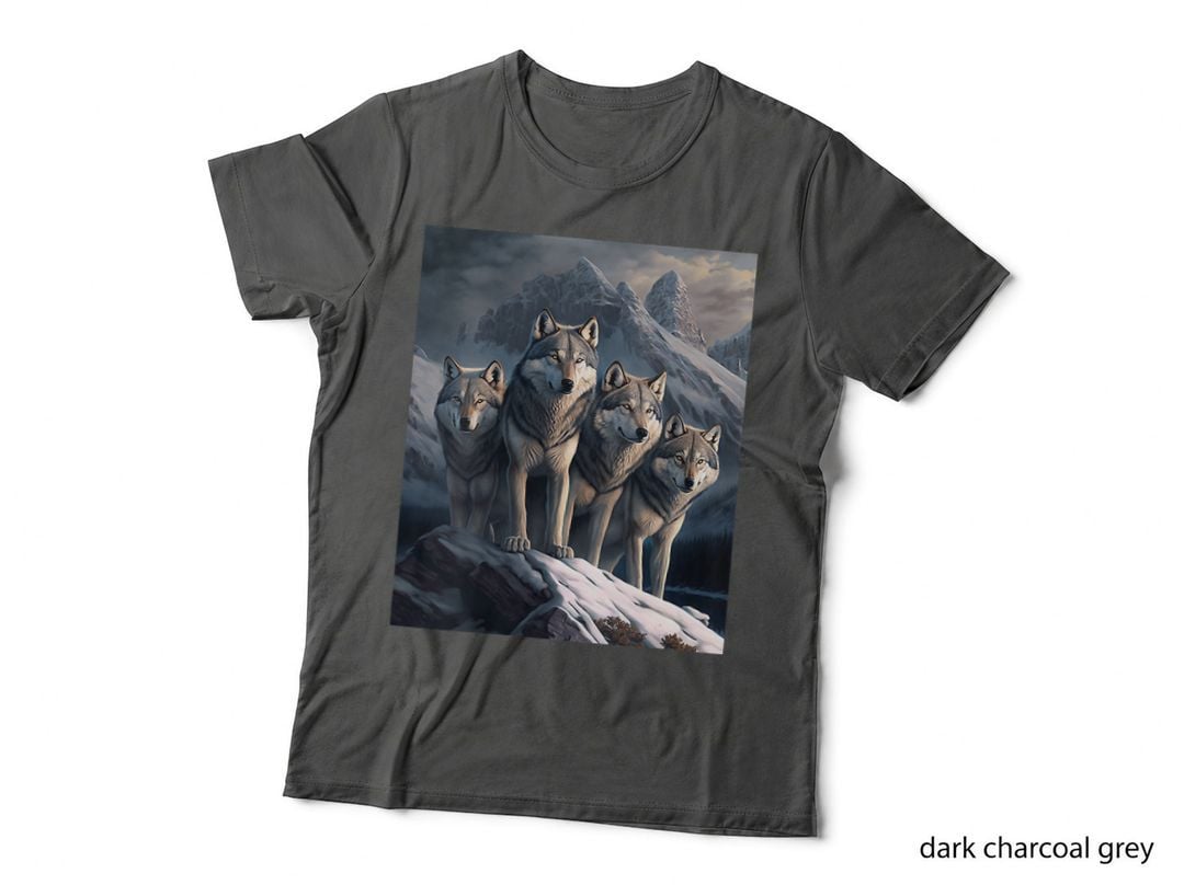 Wolf Pack in the Snowy Mountains T-Shirt