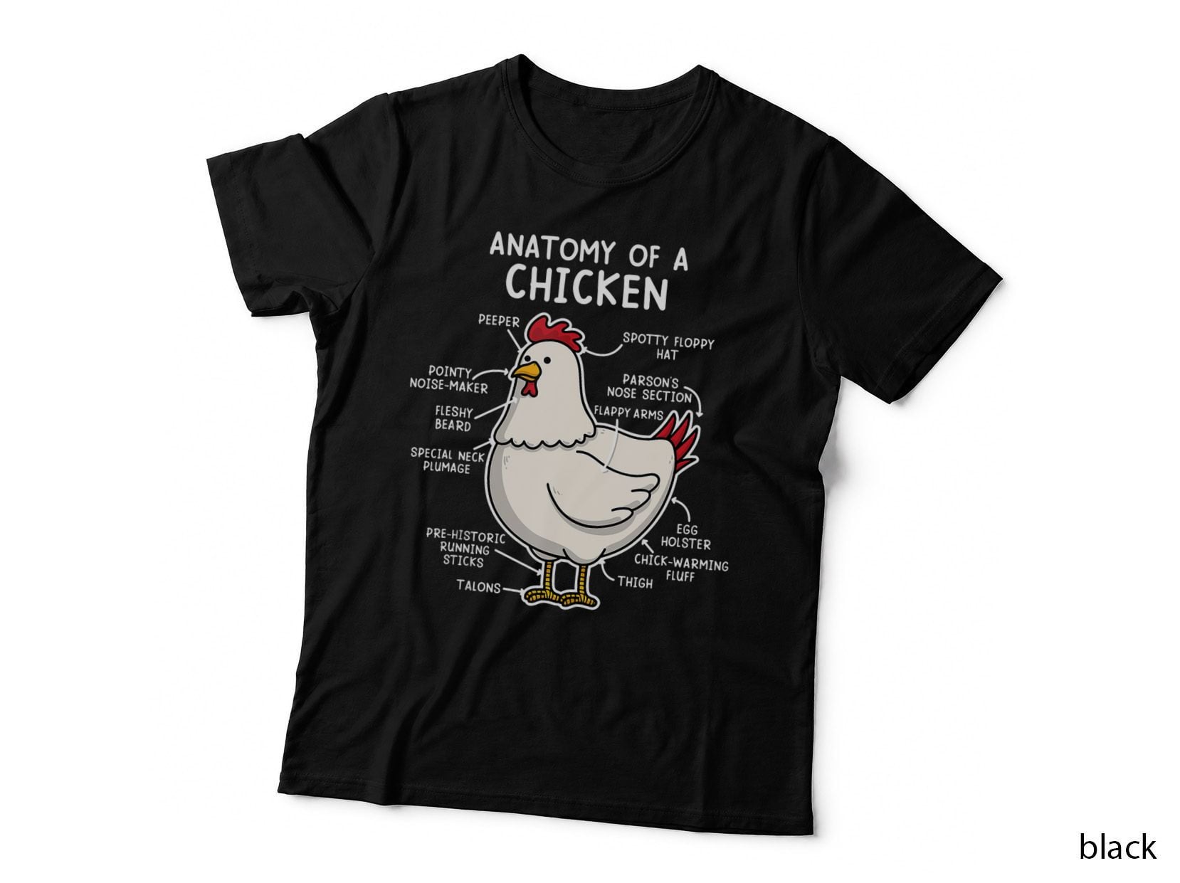 Anatomy of a Chicken Tee Country Farm Women Girl T-Shirt