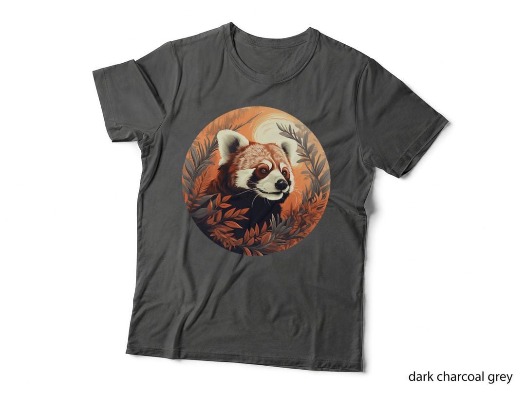 Artistic Red Panda in Bamboo T-Shirt