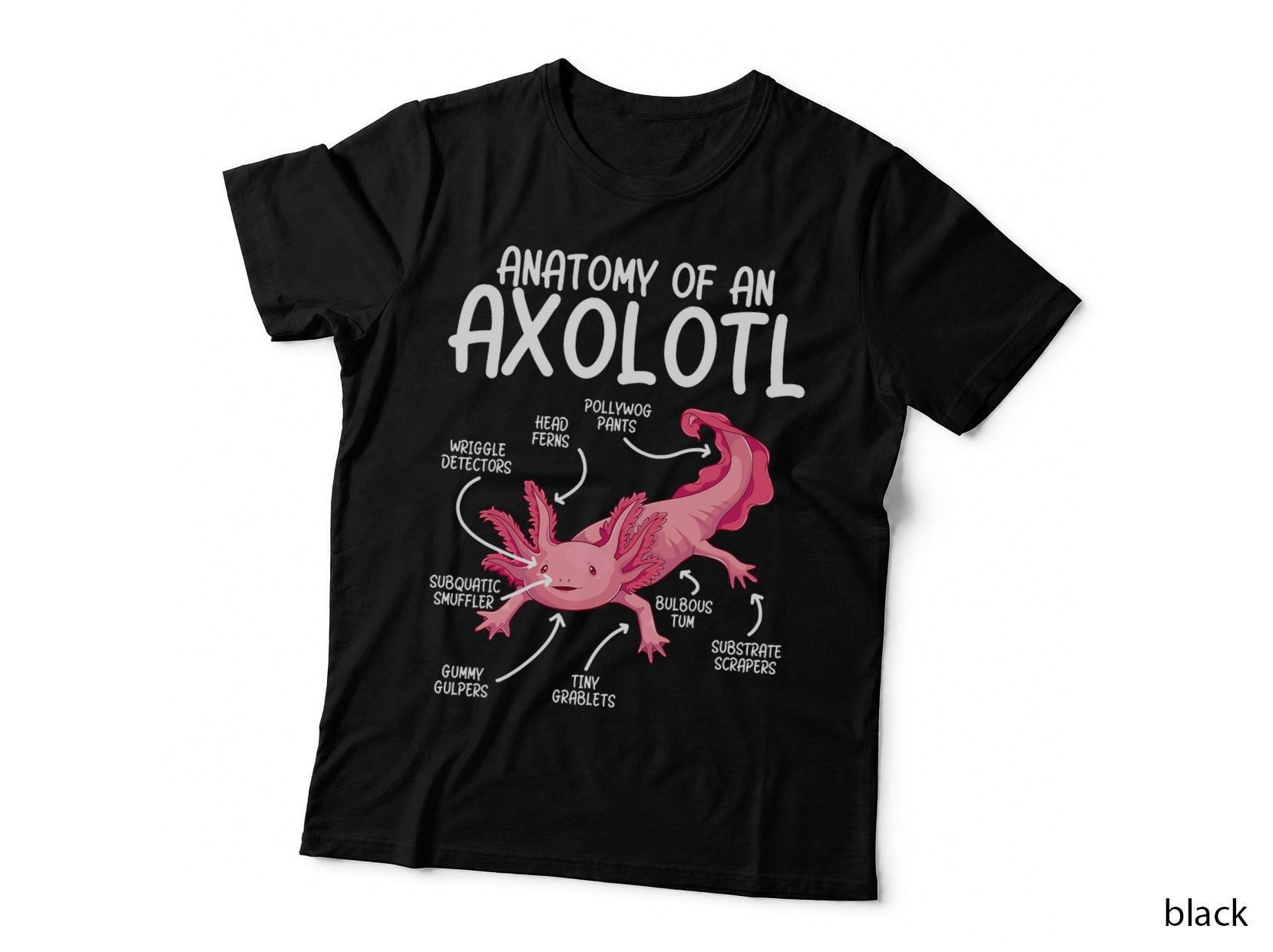 Axolotl Shirt Anatomy of Axolotl Science Pet Axolotl Lover T-Shirt