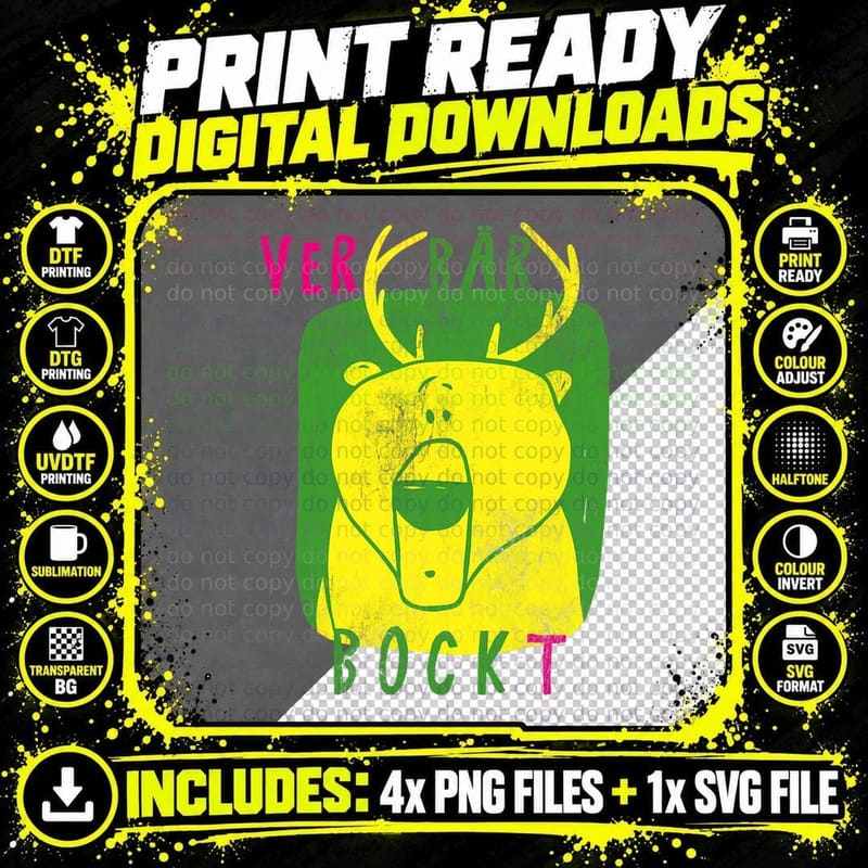 Bear Bock Bärbock Verbärbockt Politics Election Combat Png SVG Digital Bundle