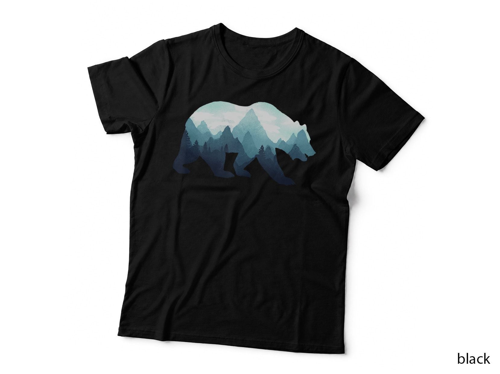 Bear Double Exposure Surreal Wildlife Animal T-Shirt, Lover Tee