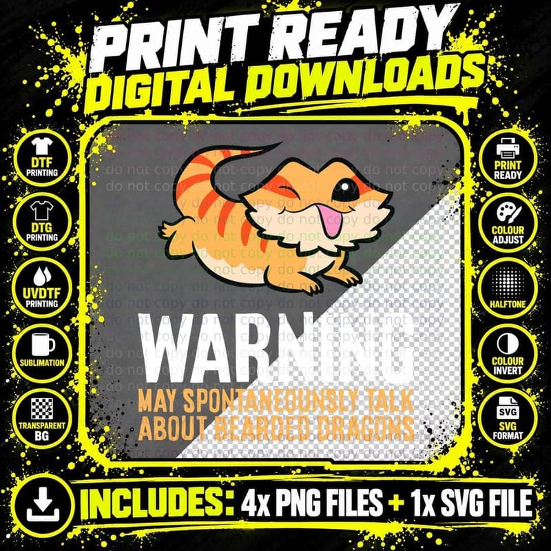 Bearded Dragon Reptile Will Talk About Bearded Dragons Png SVG Digital Bundle
