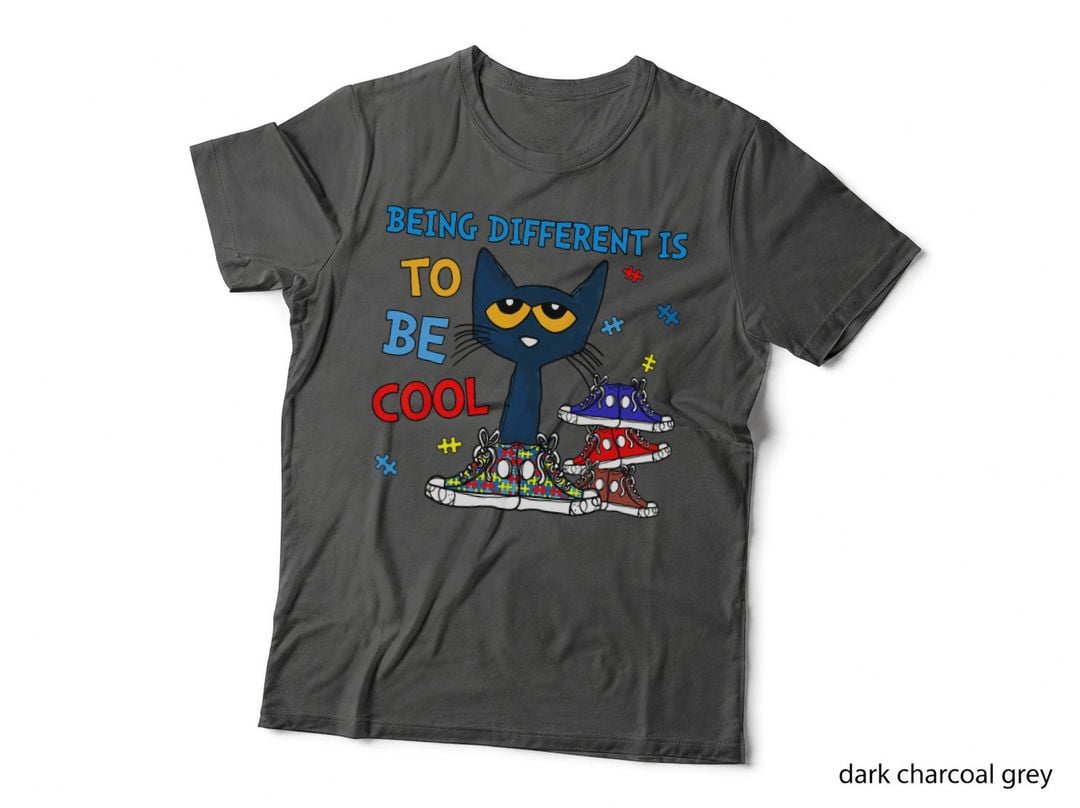 Being Different Is to Be Cool Cat Autism T-Shirt