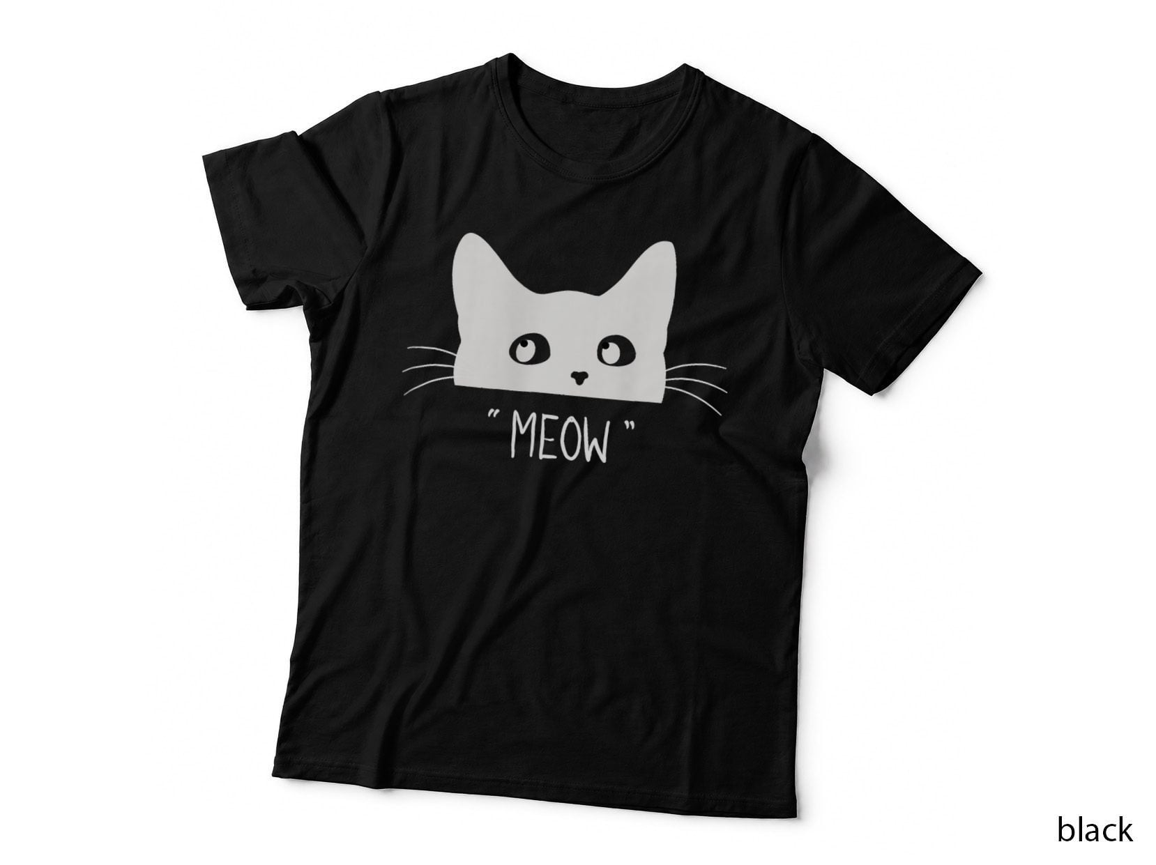 Black Cat Shirt Meow Cat Shirt Meow Kitty Funny Cats Kitty T-Shirt