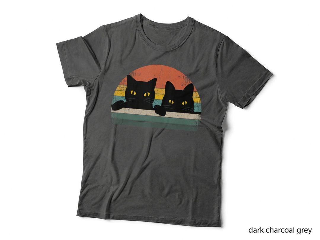 Black Cat Vintage Retro Style - Cats Lover Gift T-Shirt, Lover Tee