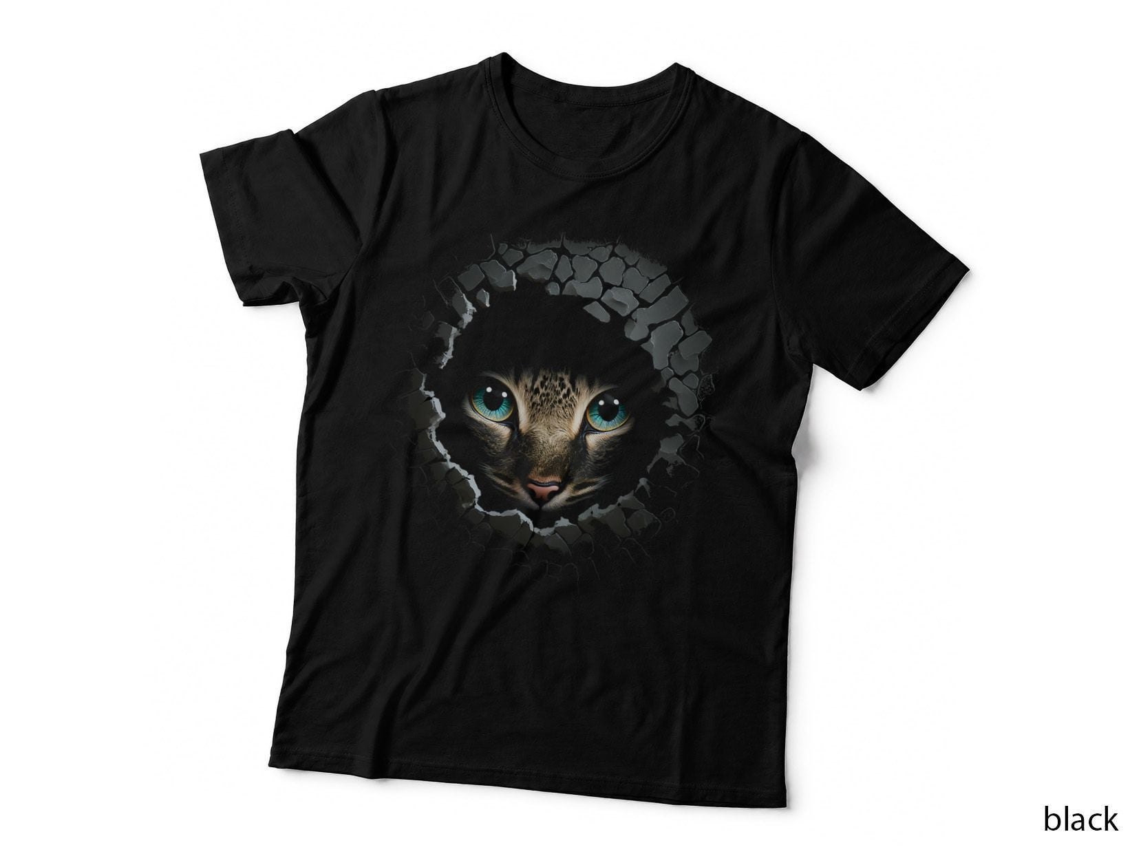 Cat Face Wall Eyes Animal Pet Cat T-Shirt