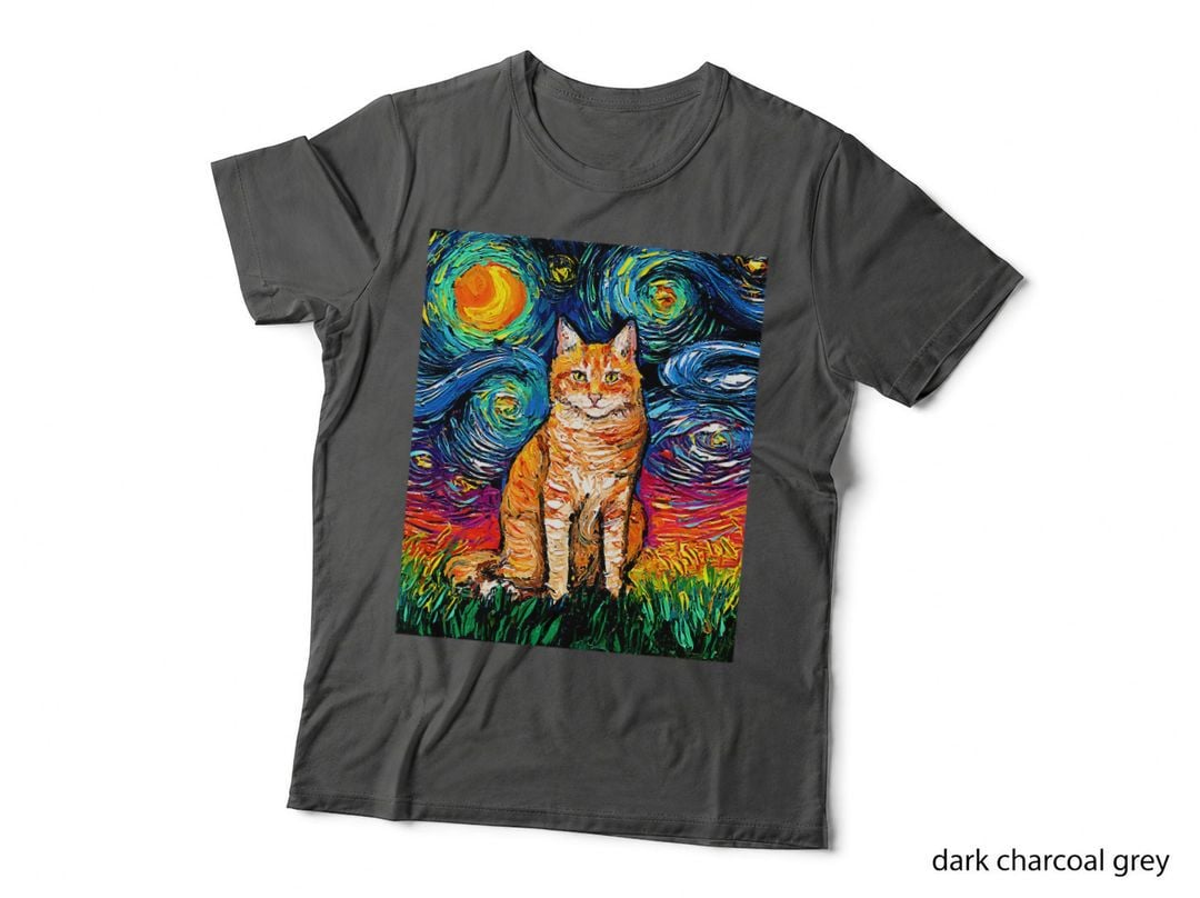 Cat Tshirt, Starry Night Cat Shirt, Van Gogh Cat T-Shirt