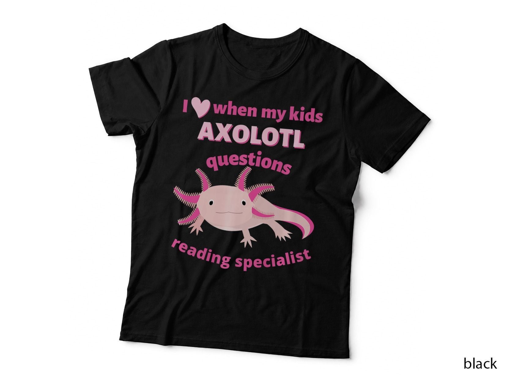 Certified Reading Specialist Teacher Kids Axolotl Questions T-Shirt, Kids Tee